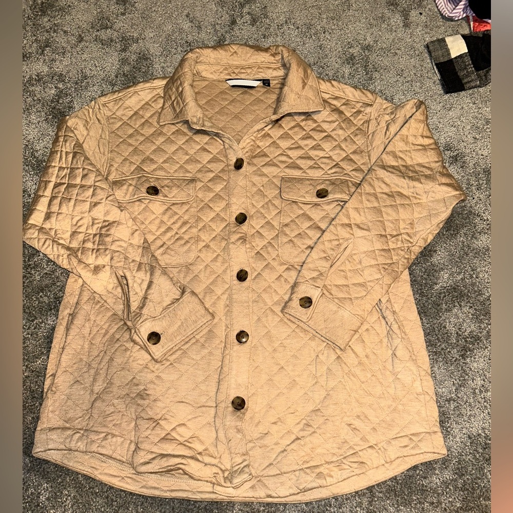 Vineyard Vines Tan Quilted Button Down Shirt